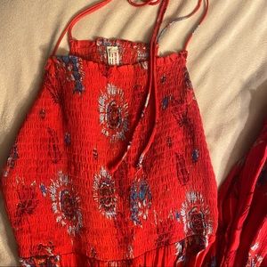 Intimately Free People Red Combo Maxi Dress